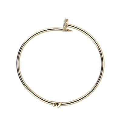 Hollow Nail Stone Bracelet Real 10K Gold Jewelry 1mm - 6.5'