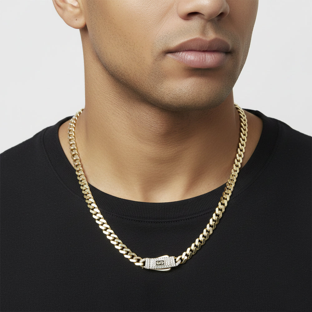 Original Classic 11.6 gr Link With Stone lock Monaco Chain 10K 18 x 5 mm