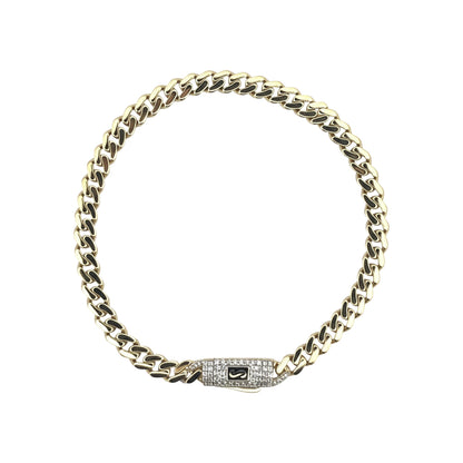 Original Classic Link With Stone lock Monaco Bracelet 10K  5mm 7.5