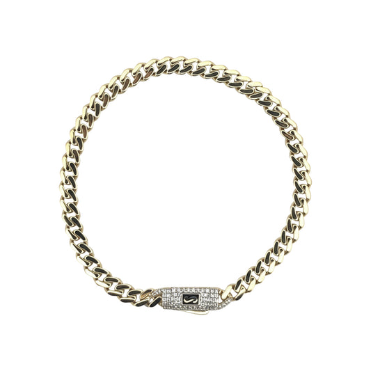 Original Classic Link With Stone lock Monaco Bracelet 10K  5mm 7.5