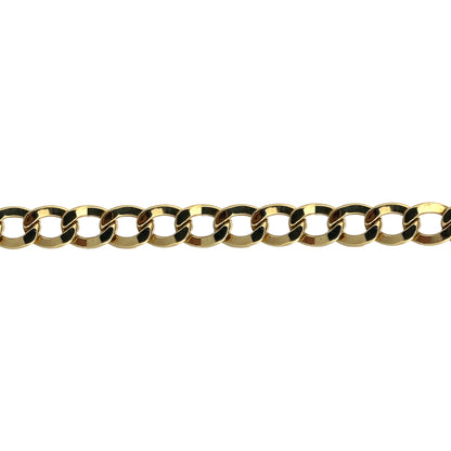 14K Yellow Gold Hollow Curb Bracelet 8mm x 10''