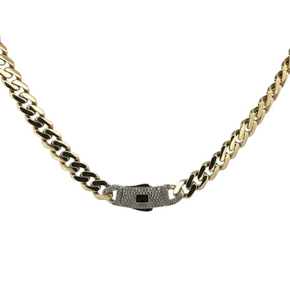 Original Classic Link With Stone lock Monaco Chain 10K  9.5mm 22