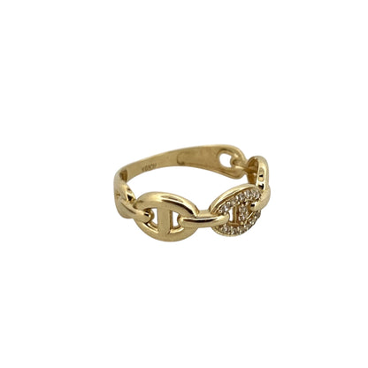 Braided Twist Stone Ring 10K 8