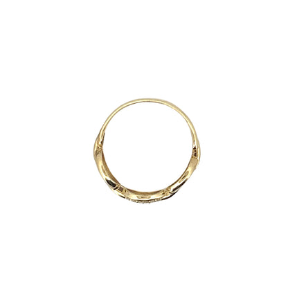 Braided Twist Stone Ring 10K 8