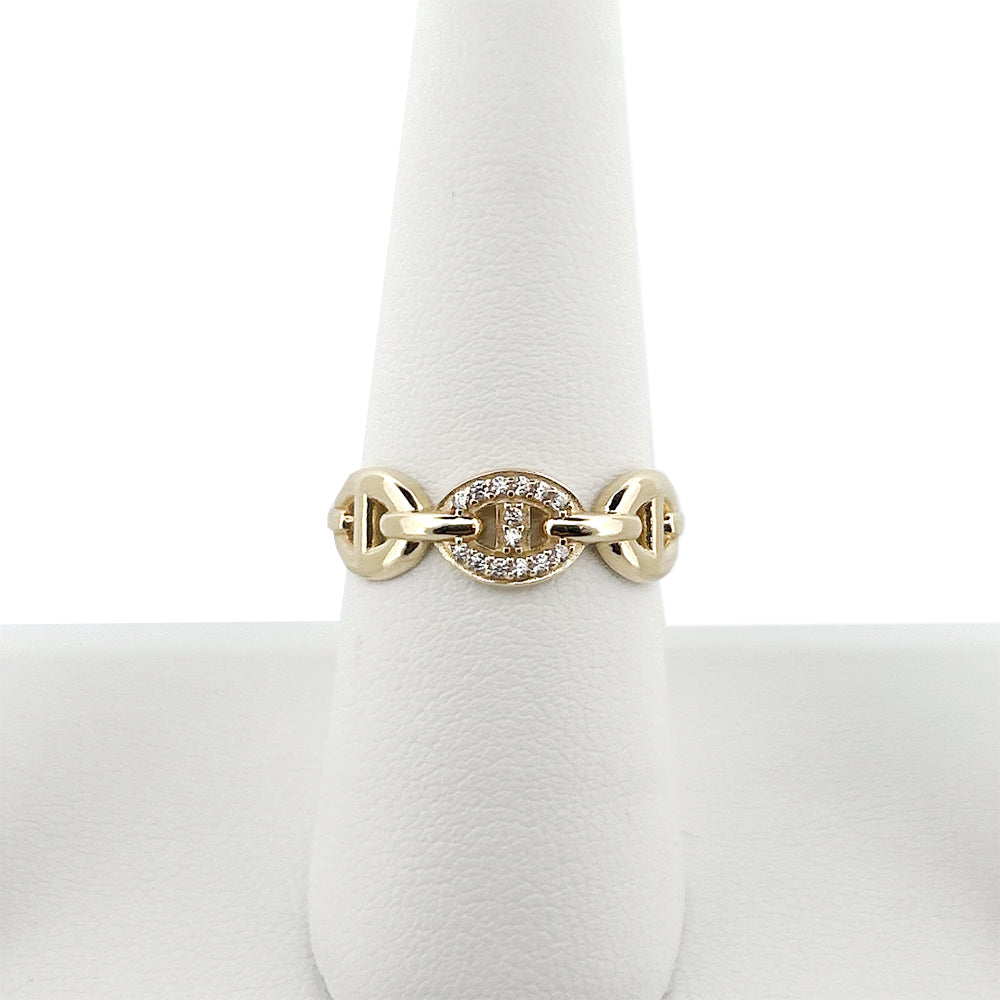 Braided Twist Stone Ring 10K 8