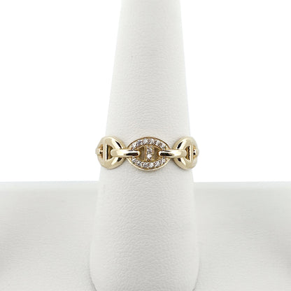 Braided Twist Stone Ring 10K 8