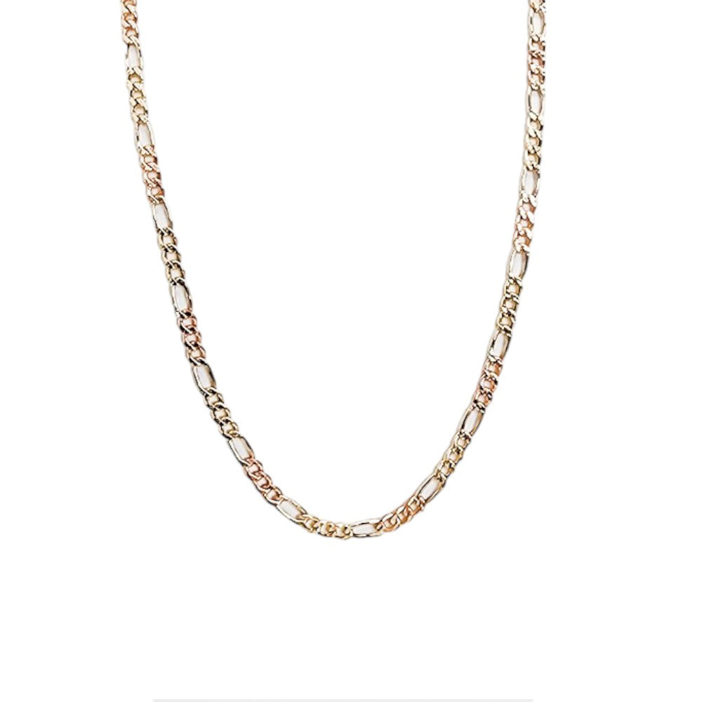 Figaro Hollow Chain Tri Color  14K 18x4