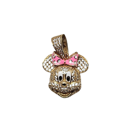 Minnie Mouse With Stone Pendant 10K