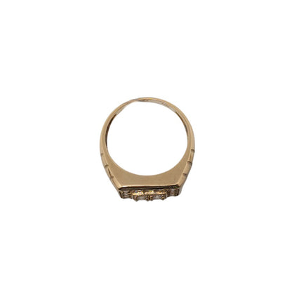 Square With Stone Hollow Ring 14K size 10.5