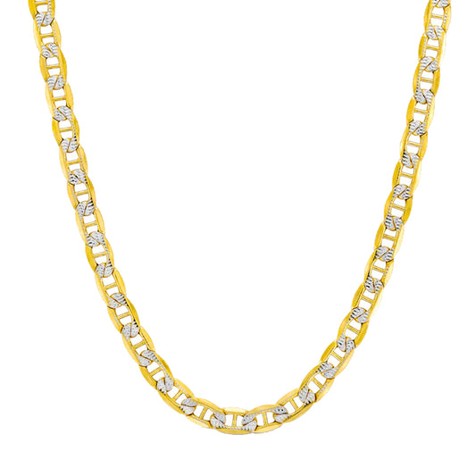 14K Yellow Gold Mariner Two Tone Chain 3'' x 3mm