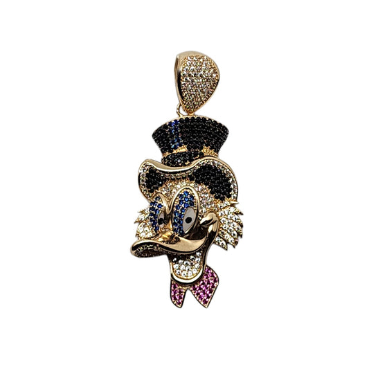 14K Yellow Gold Wealthy Character Pendant