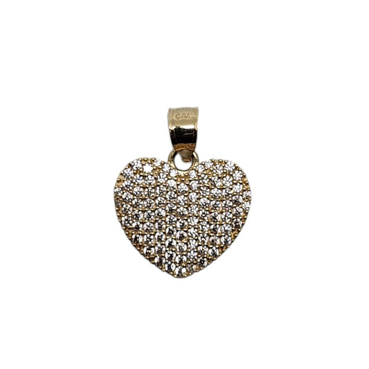 10K Yellow Gold Heart Stone Pendant