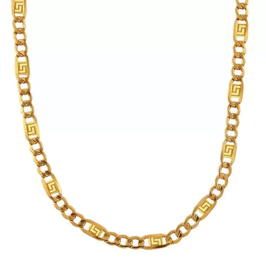 10K Yellow Gold Figaro Generic Hollow Chain Necklace 20'' x 5.5mm