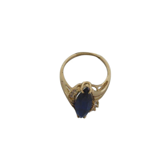 Vintage Stone Ring Blue Ring 10K size 8.5, 4.98 grs