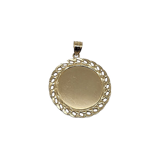 10K Yellow Gold Picture Charm Pendant Necklace Size 1