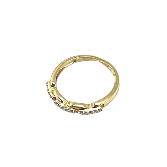 14K Yellow Gold 0.10Ct Round Diamond Ladies Band