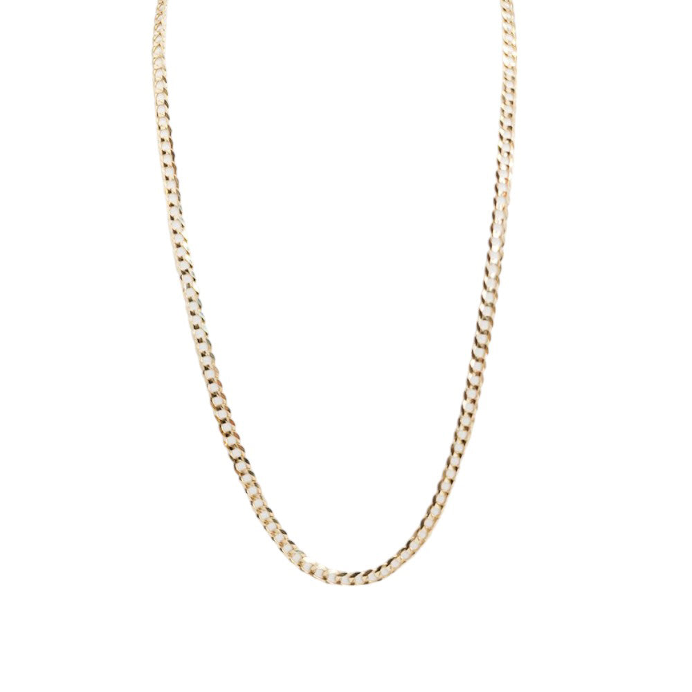 Curb Solid Chain Necklacereal 10K Gold Jewelry 20X4.5 10.7