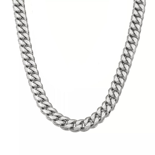 10K White Gold Monaco Hollow Chain Necklace 24'' x 7.5mm