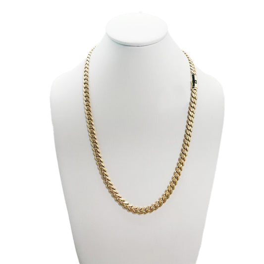 10K Yellow Gold Monaco Chain Necklace Original No Stone 24'' x 7.5mm