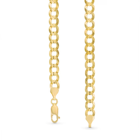 10K Yellow Gold Curb Hollow Chain 24'' x 6mm