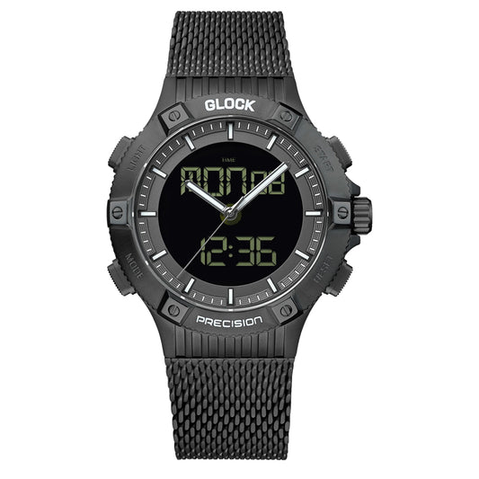 Glock Precision Men Watch. Black Steel Case / Black Mesh Strap 24-1-24