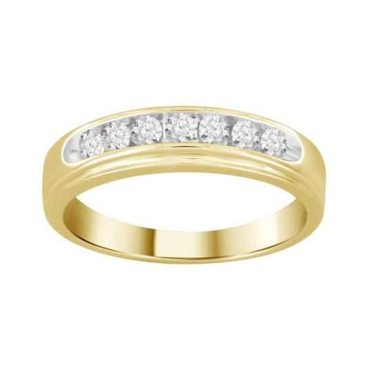 10K Yellow Gold 0.33Ct Round Diamond Men’s Band