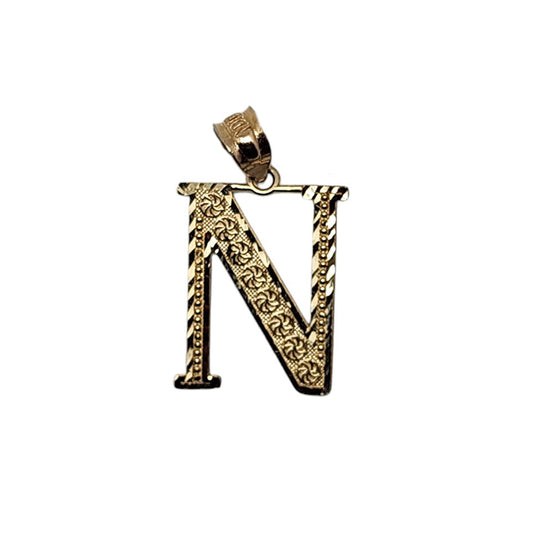 N Letter Pendant 10K size 0.5