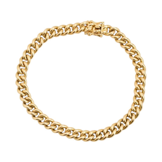 10K Yellow Gold Hollow Cuban Link Bracelet 7.5mm x 78mm