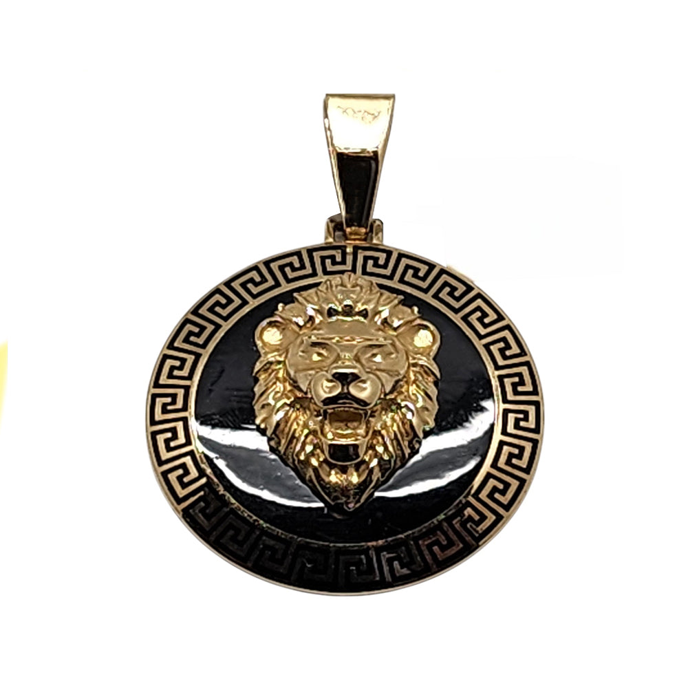 Lion Versace Medallion Pendant 10K