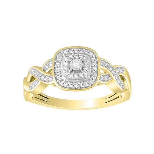 Ladies Ring 10K YG 0.15CT RD Diamond - 3sjewelry