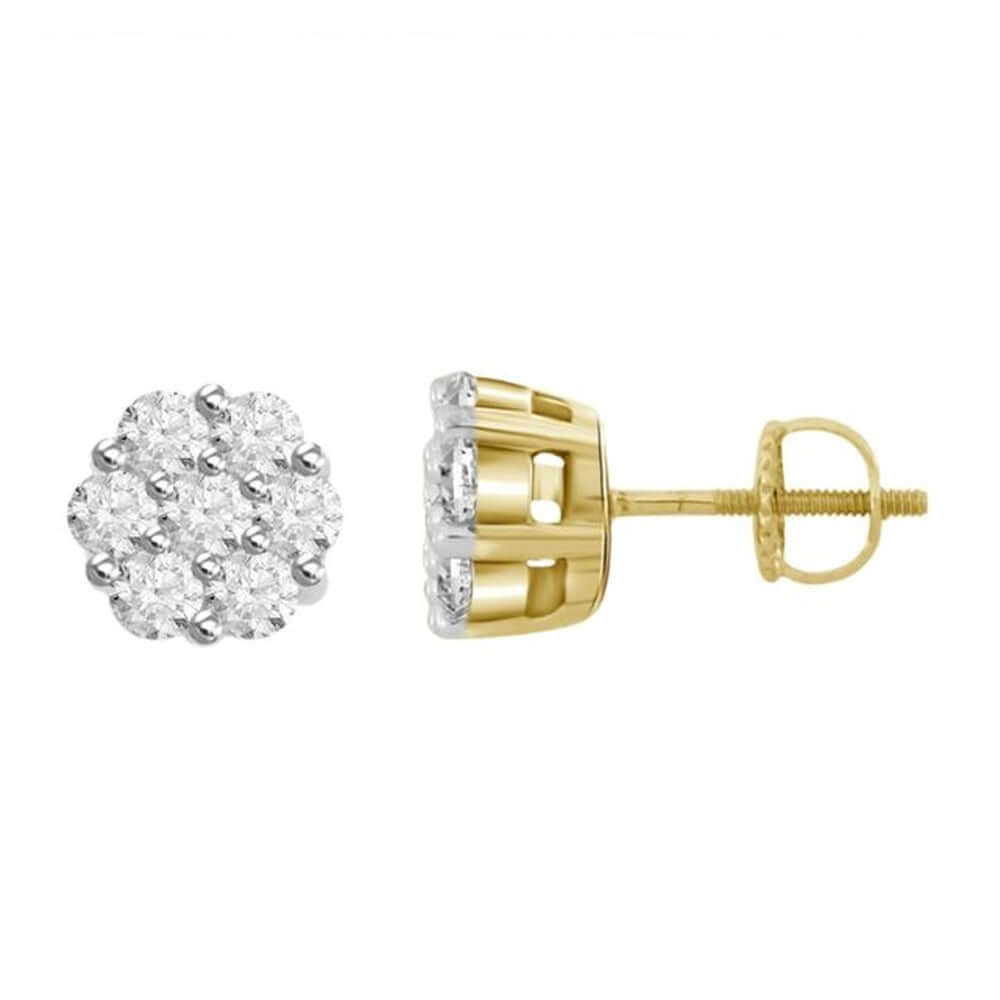 Earring 14K YG 0.15CT RD Diamond - 3sjewelry