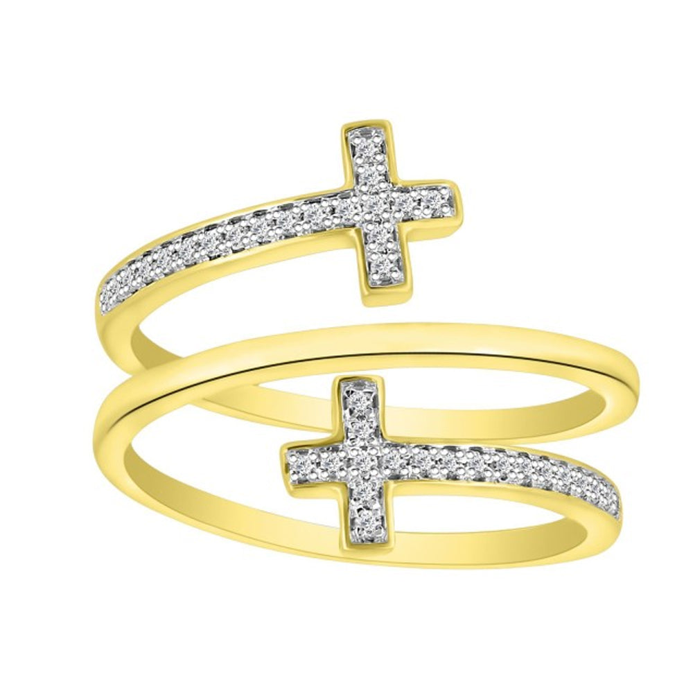 Ladies Ring 10KT YG 0.15CT RD Diamond - 3sjewelry