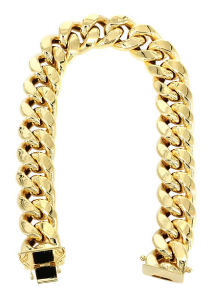 Bracelet Hollow Miami Cuban Link 10K Gold - 3sjewelry