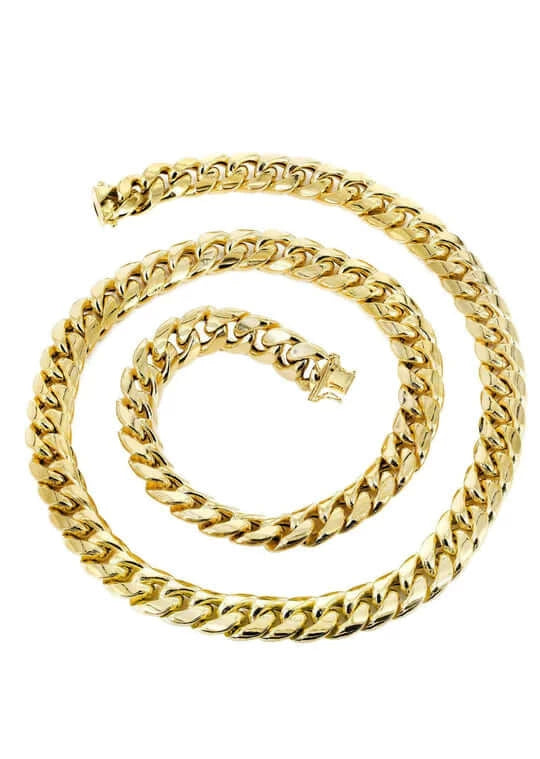Hollow Miami Cuban Link Chain 14K Gold - 3sjewelry