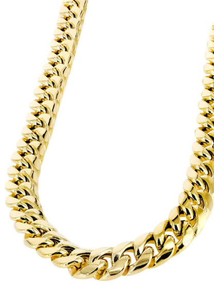 Hollow Miami Cuban Link Chain 10K Gold - 3sjewelry